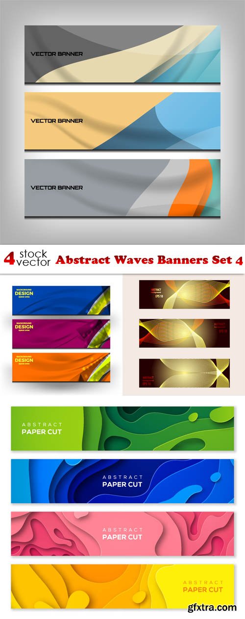 Vectors - Abstract Waves Banners Set 4