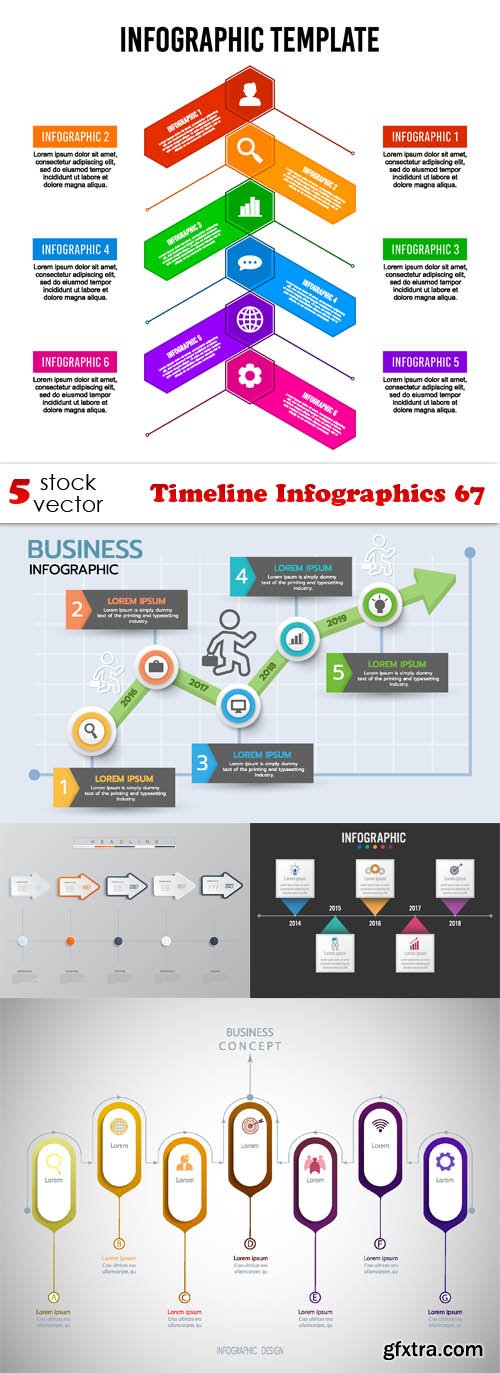 Vectors - Timeline Infographics 67
