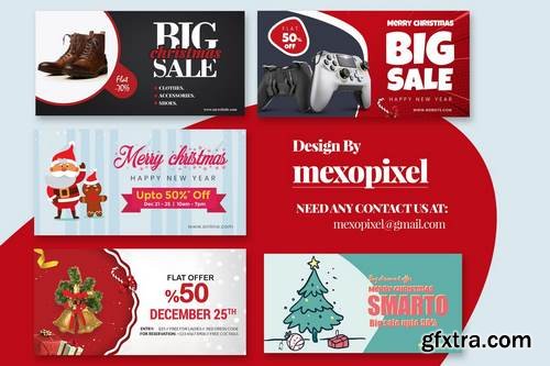 Christmas Website Discount Banner And ads Design