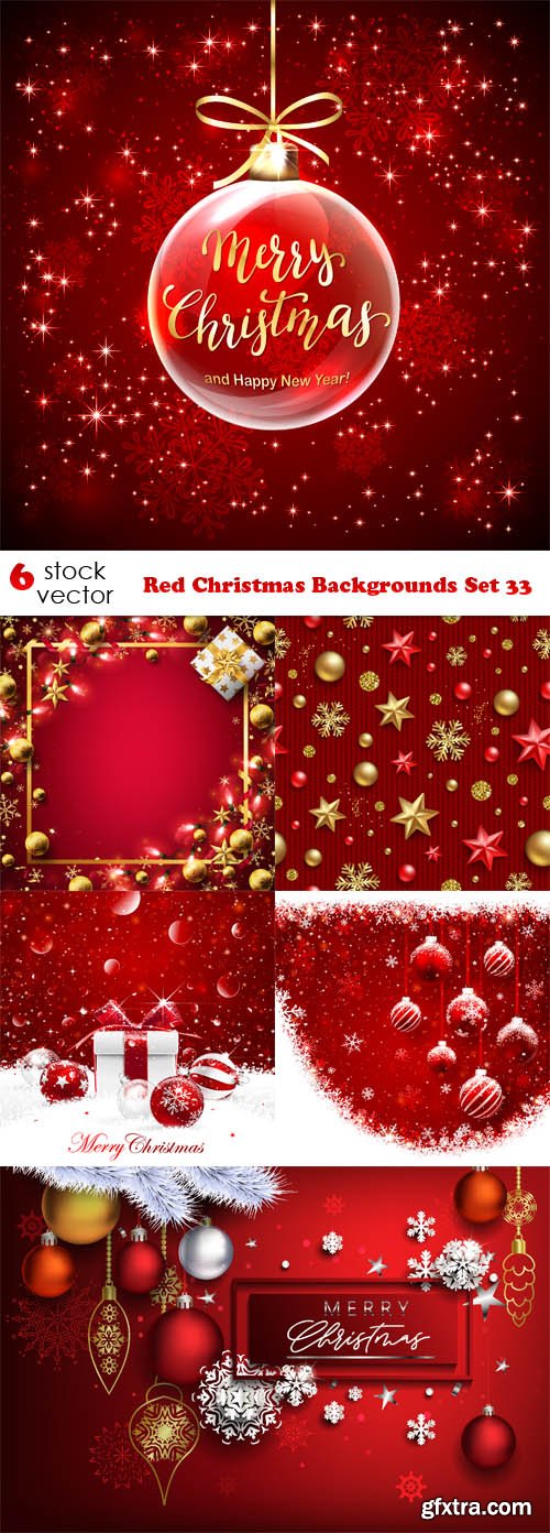 Vectors - Red Christmas Backgrounds Set 33