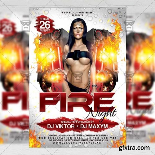 Fire Night Flyer – Club A5 Template