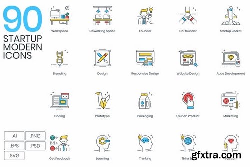 90 Modern Startup Icons