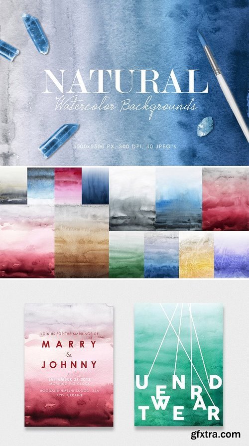 CM - Natural Watercolor Ombre Backgrounds 2924705
