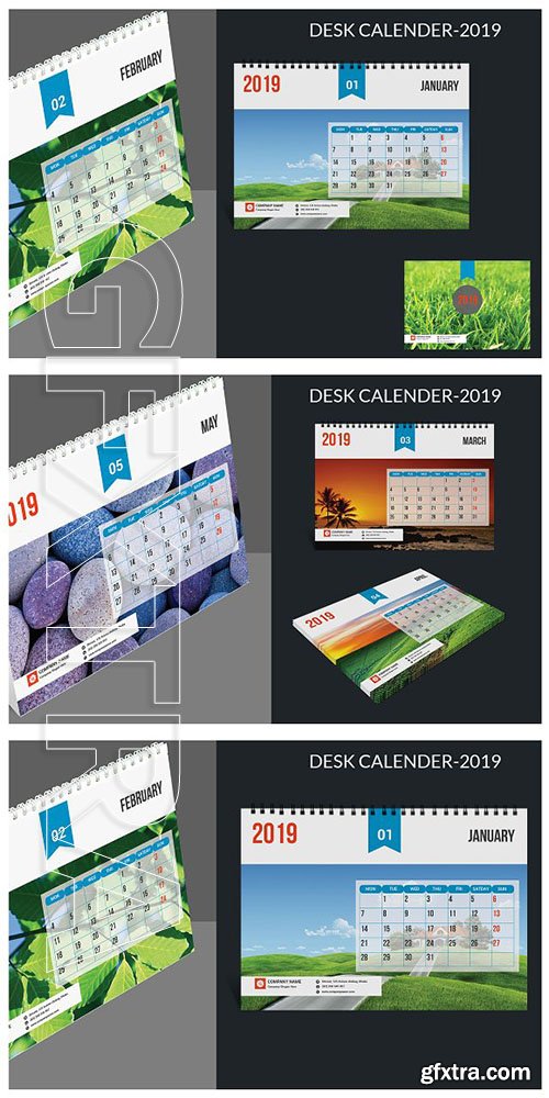 CreativeMarket - Desk Calendar-2019 3077228