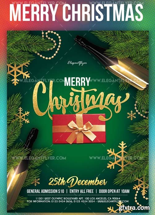 Merry Christmas V30 2018 Flyer PSD Template + Instagram template