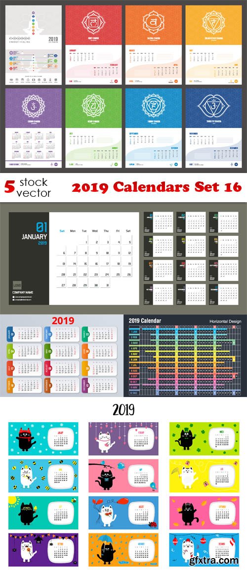 Vectors - 2019 Calendars Set 16