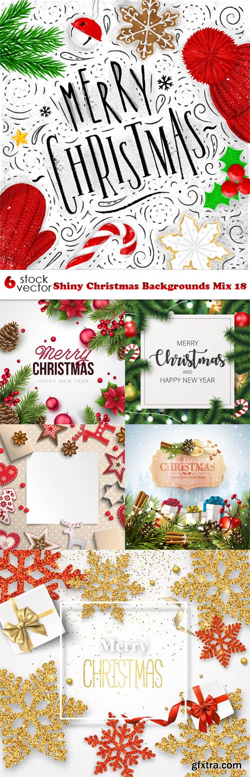 Vectors - Shiny Christmas Backgrounds Mix 18
