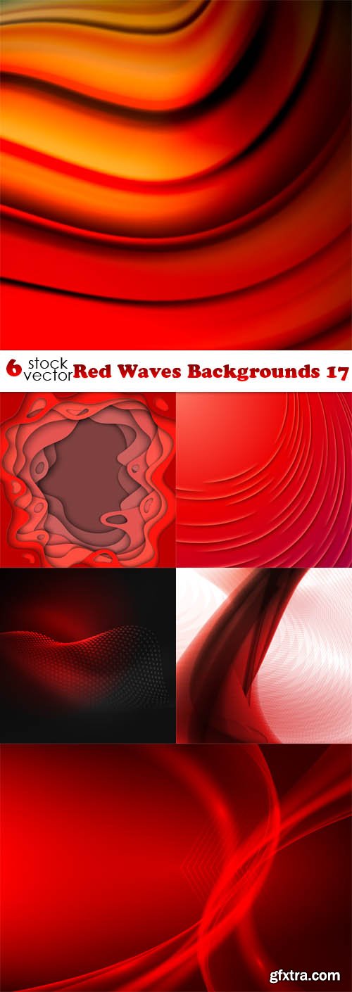 Vectors - Red Waves Backgrounds 17
