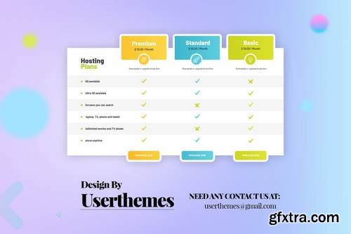 Business Pricing Table UX Template PSD