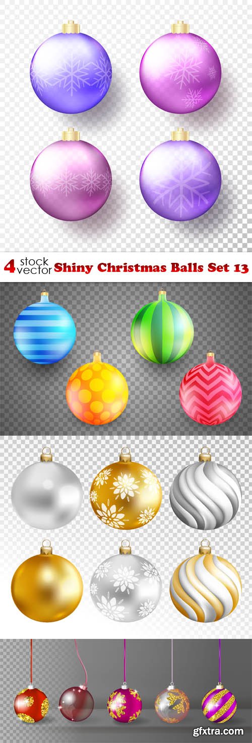 Vectors - Shiny Christmas Balls Set 13