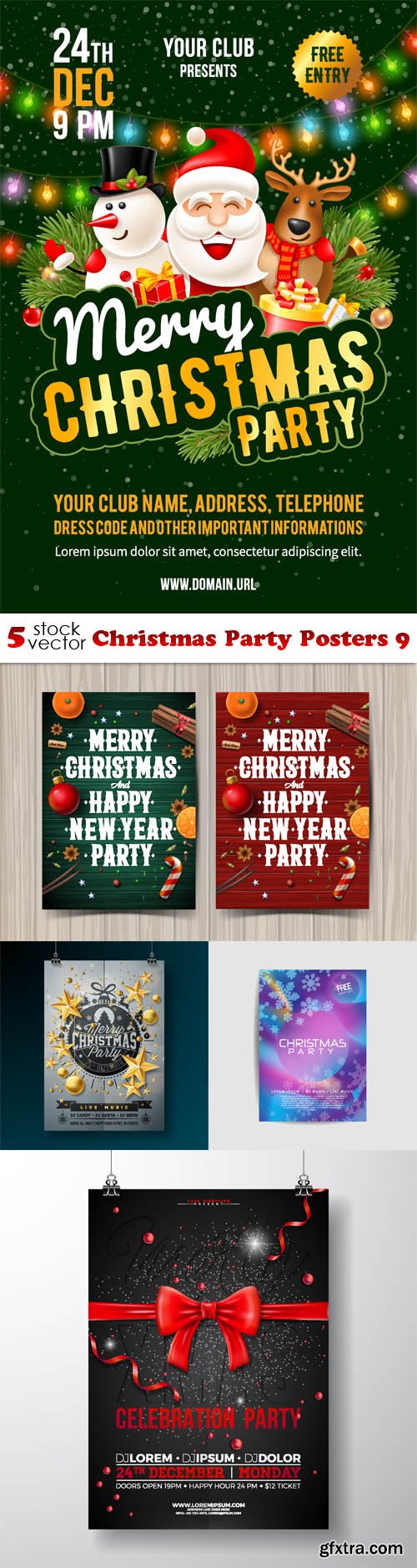 Vectors - Christmas Party Posters 9