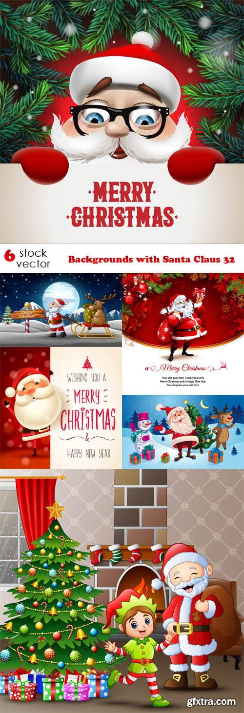 Vectors - Backgrounds with Santa Claus 32