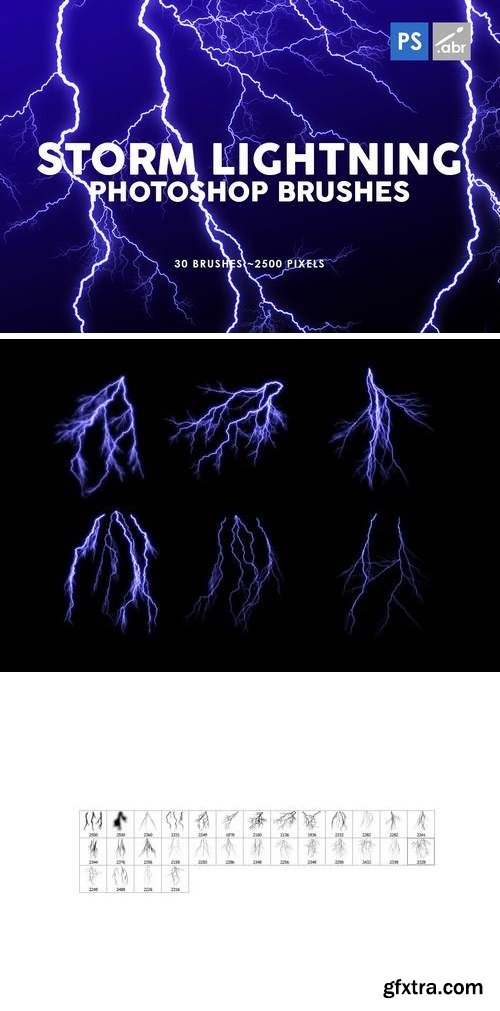 30 Storm Lightning Ptohoshop Stamp Brushes