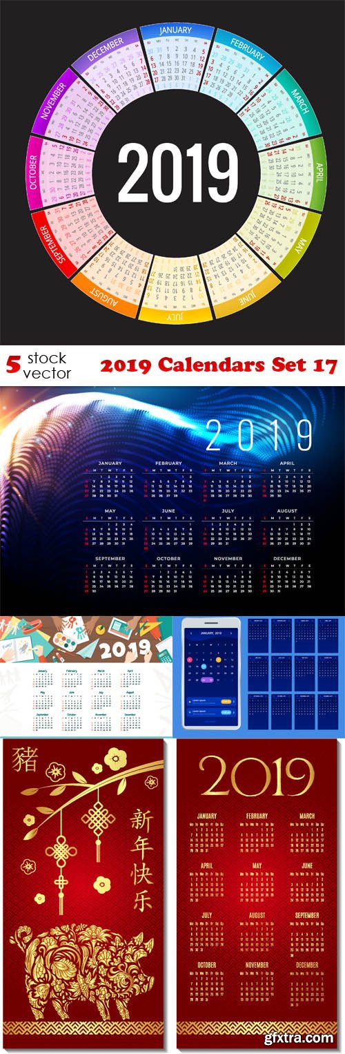 Vectors - 2019 Calendars Set 17