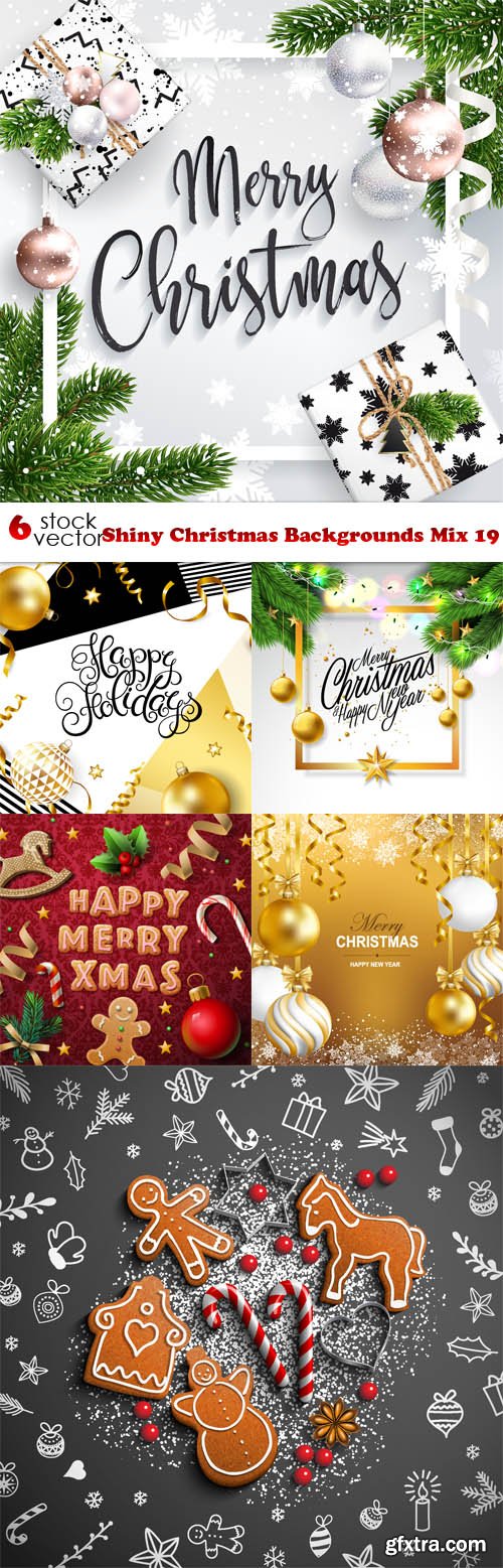 Vectors - Shiny Christmas Backgrounds Mix 19