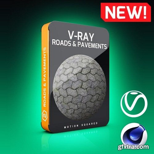 Motion Squared – V-Ray Roads and Pavements Texture Pack for Cinema 4D