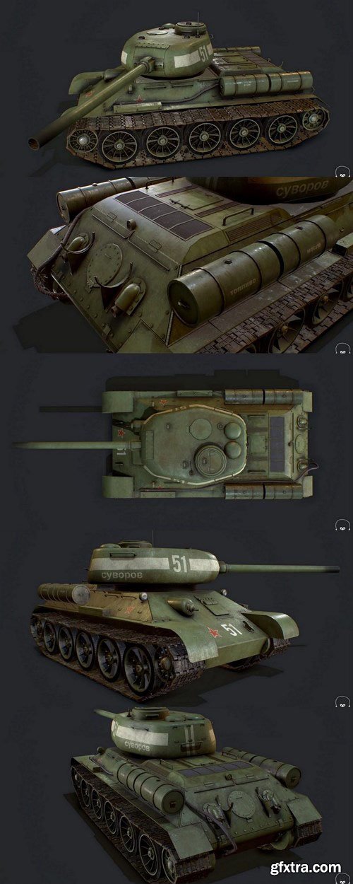 T-34-85 Tank – 3D Model