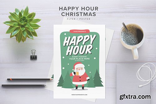 Happy Hour Christmas Flyer