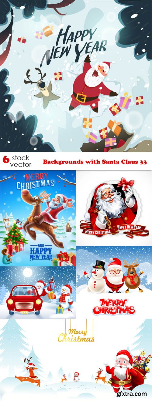 Vectors - Backgrounds with Santa Claus 33