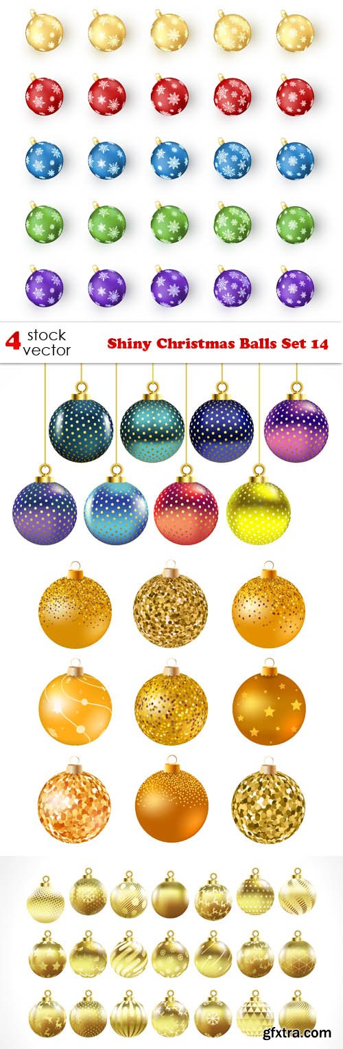 Vectors - Shiny Christmas Balls Set 14