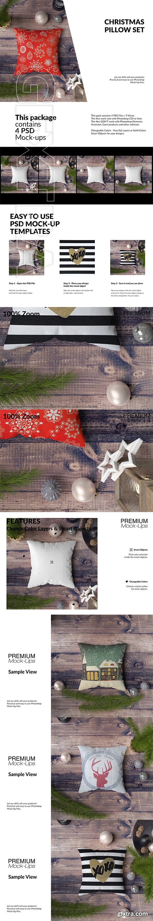 CreativeMarket - Christmas Pillow Set 3217528