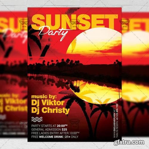 Sunset Party Flyer - Seasonal A5 Template