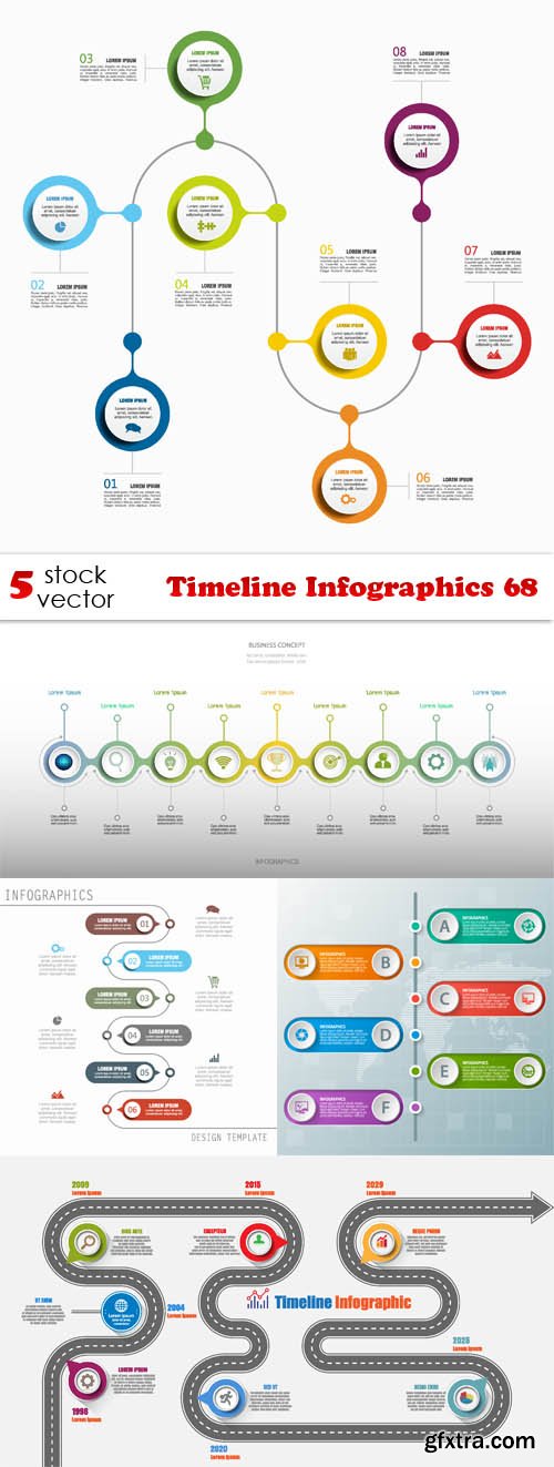 Vectors - Timeline Infographics 68