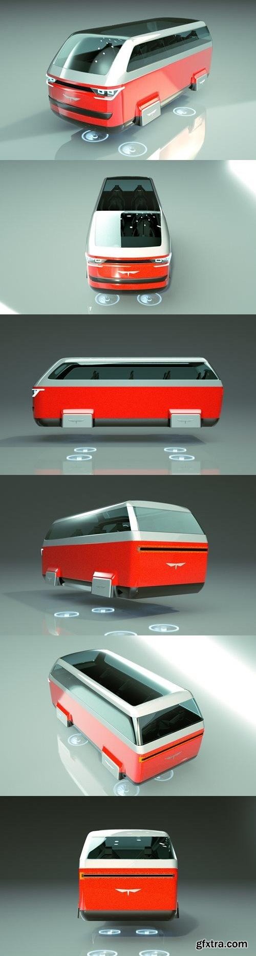 T-Hover Minivan Car 19 – Cheap & Cool series - 3D Model