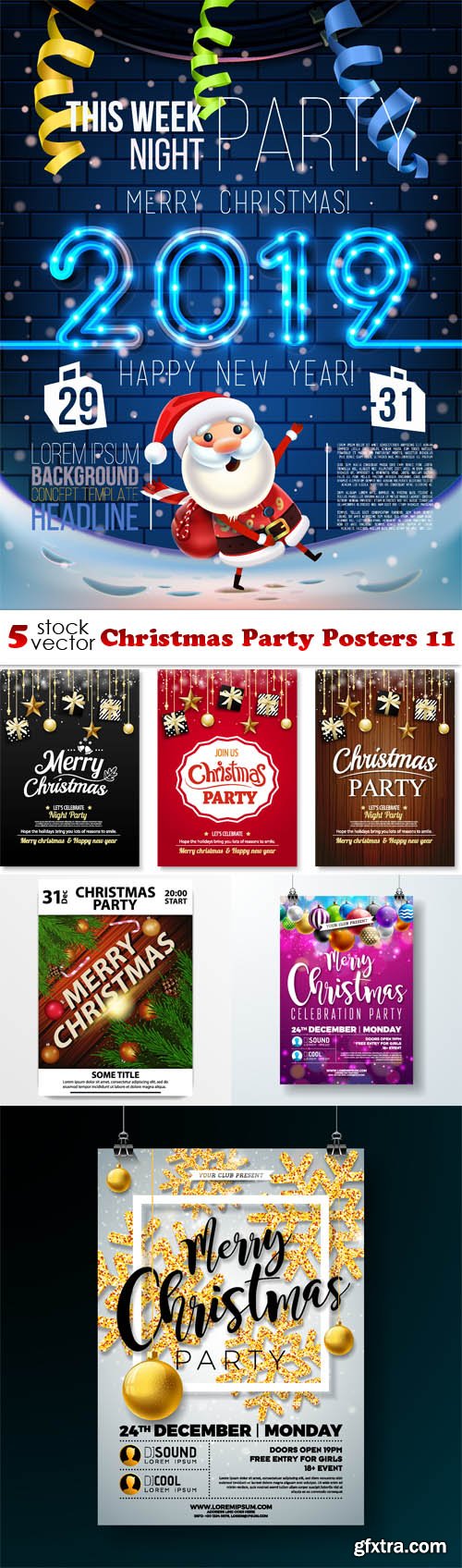 Vectors - Christmas Party Posters 11