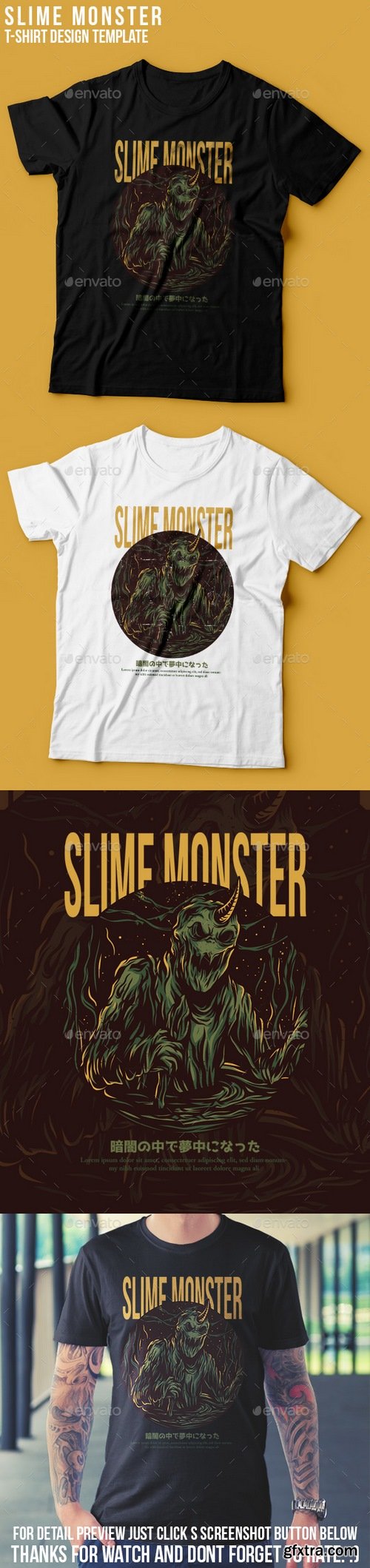 Graphicriver - Slime Monster T-Shirt Design 22801488