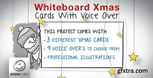 Videohive - Whiteboard Xmas Cards With Voice Over - 6277688