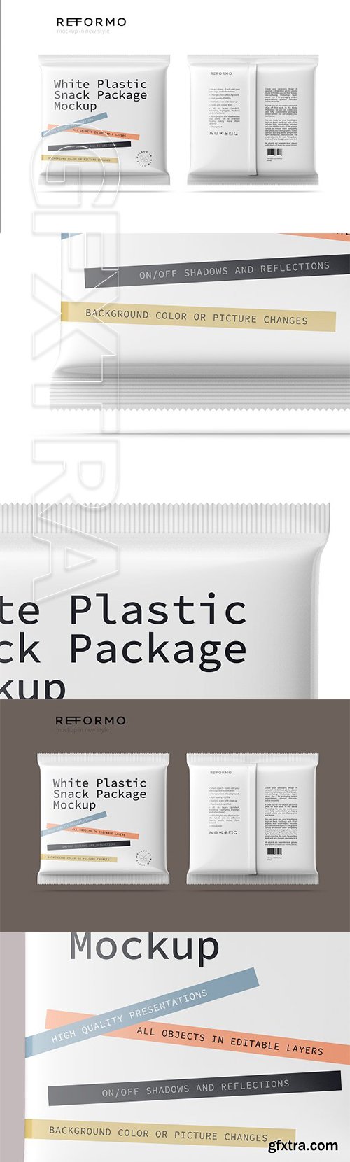 CreativeMarket - White Plastic Snack Package Mockup 3230012