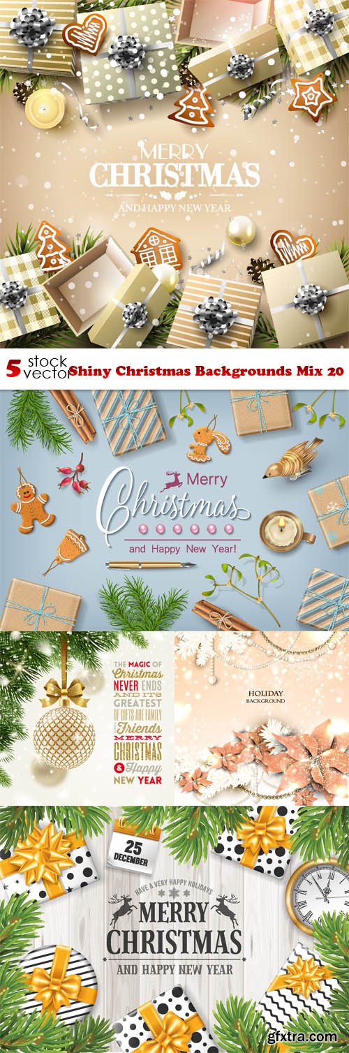 Vectors - Shiny Christmas Backgrounds Mix 20