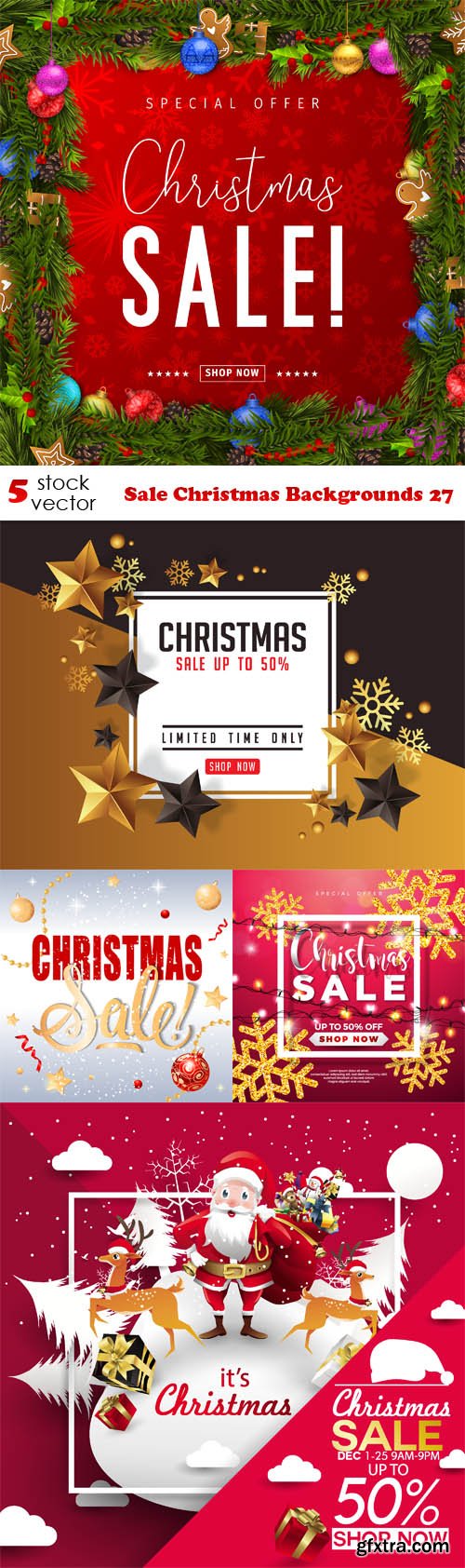 Vectors - Sale Christmas Backgrounds 27