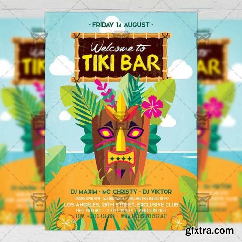 Tiki Bar Flyer - Seasonal A5 Template