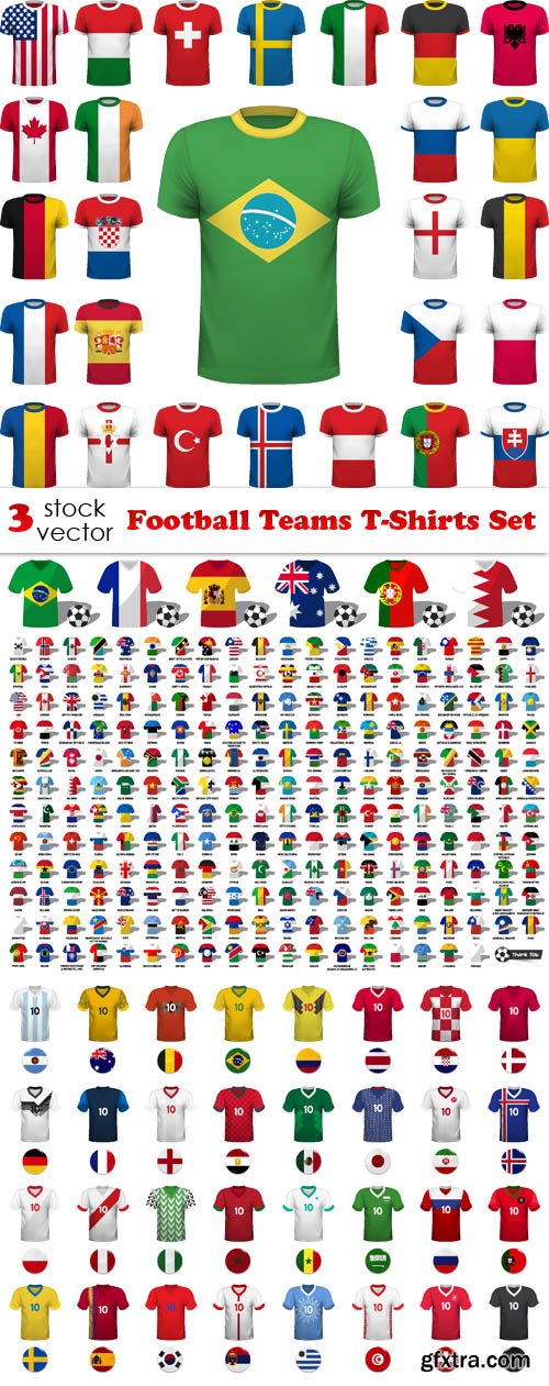 Vectors - Football Teams T-Shirts Set