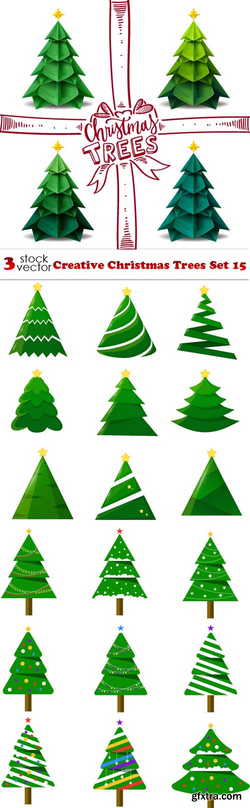 Vectors - Creative Christmas Trees Set 15