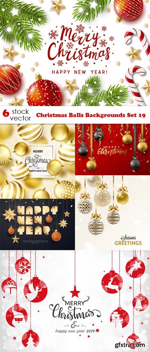 Vectors - Christmas Balls Backgrounds Set 19