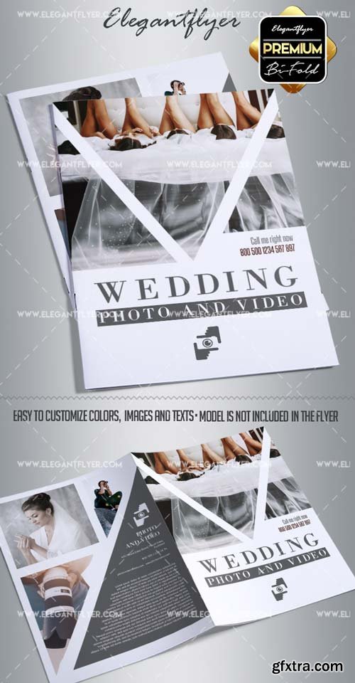 Wedding Photo & Video V1 2018 Premium Bi-Fold Brochure Template
