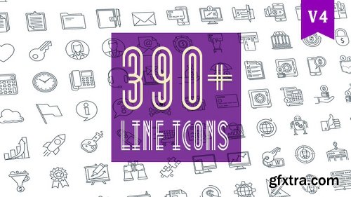 Videohive Line Icons Pack 390 Animated Icons 20236035