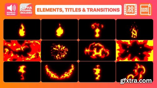 Videohive Fire Elements Titles And Transitions 22767001