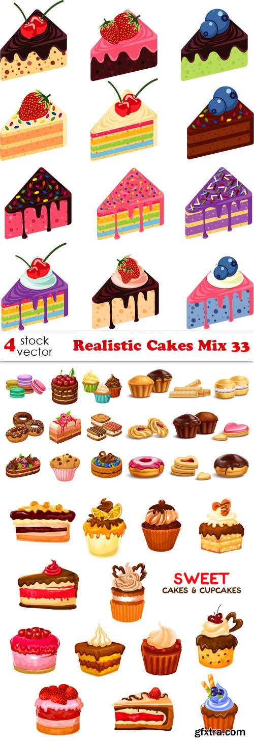 Vectors - Realistic Cakes Mix 33