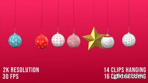 MA - Christmas Ornament Hanging Pack Stock Motion Graphics 148600