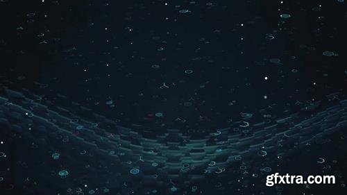 MA - Technical Particles And Undulating Background Stock Motion Graphics 149119