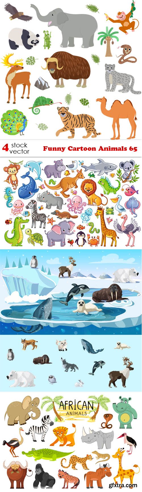 Vectors - Funny Cartoon Animals 65