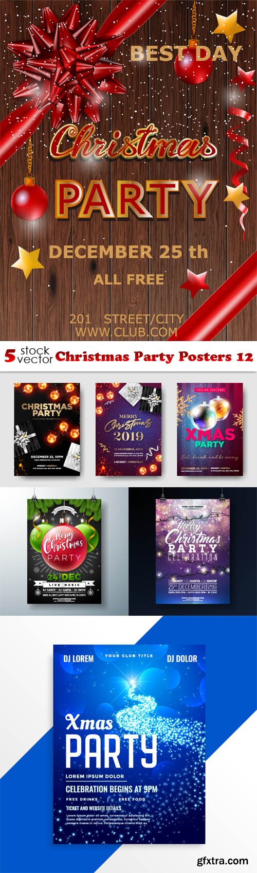 Vectors - Christmas Party Posters 12