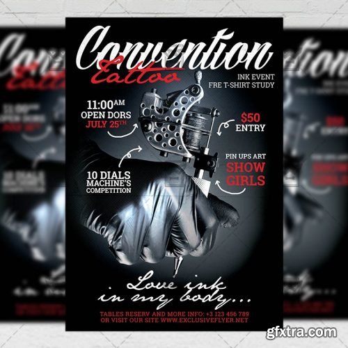 Tattoo Convention Flyer – Club A5 Template