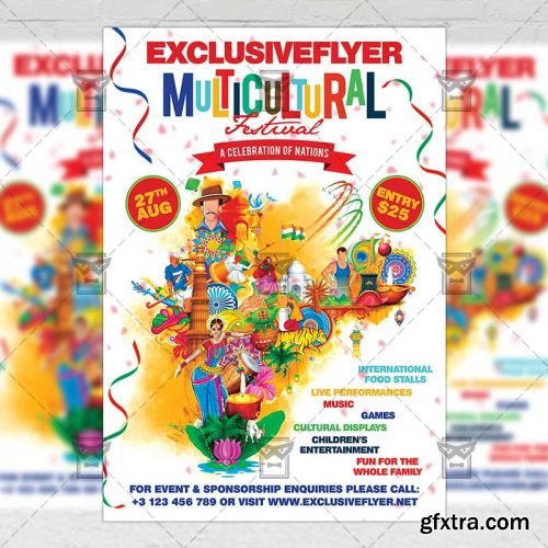 Multicultural Festival - Club A5 Flyer Template