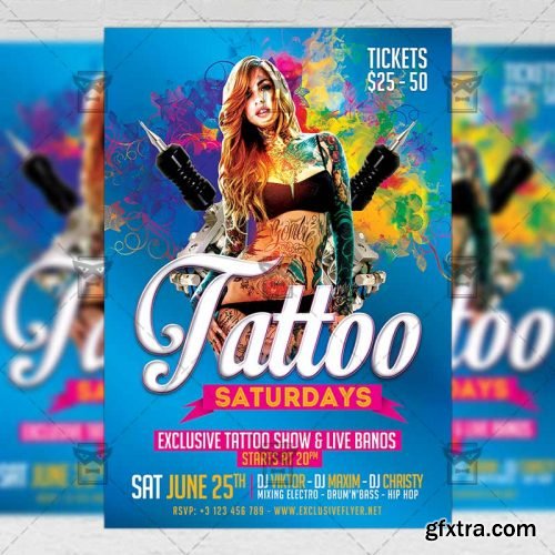 Tattoo Saturdays Flyer - Club A5 Template