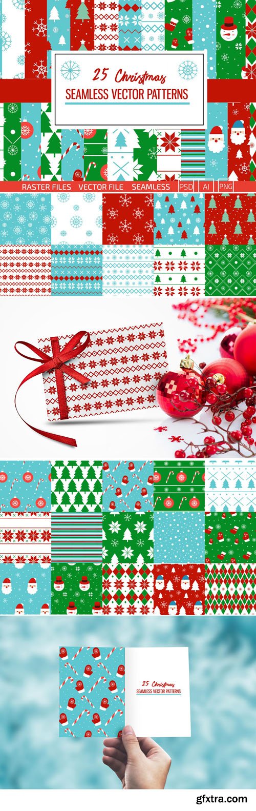 Christmas Patterns Vector Collection 3